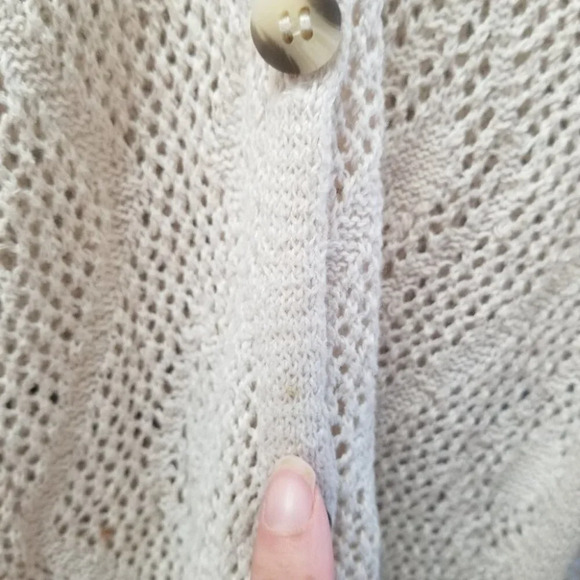 FREE people cotton knit long cream button cardigan XS - Picture 12 of 13